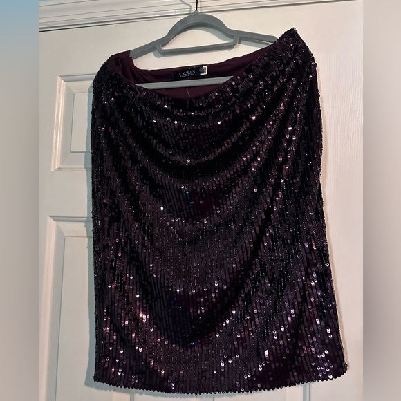 Ralph Lauren Red Sequin Skirt BNWT SIZE 12 - Picture 5 of 6